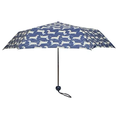 Image of Drizzles Ladies Supermini Ball Handle Manual Umbrella Grey Sausage Dog