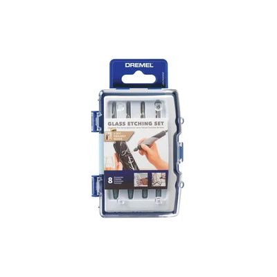 Image of Dremel 682 Glass Etching Set, Accessory Kit with 8 Rotary Tool Accessories for and Engraving in