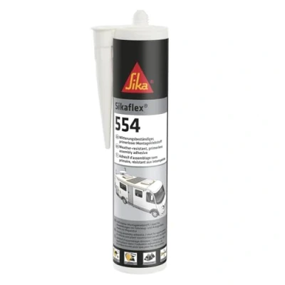 Image of Sika Mounting Adhesive Sikaflex 554 White Ideal for Large Components and High Dynamic Load Ageing Weather Resistant 300 ml