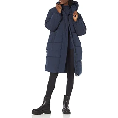 Image of Amazon Essentials Women&#039;s Oversized Hooded Long Puffer Jacket (Available in Plus Size), Navy, XL