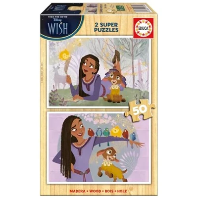 Image of Educa 2 x 50 pcs. Wooden Puzzle Disney Wish (80 19739)
