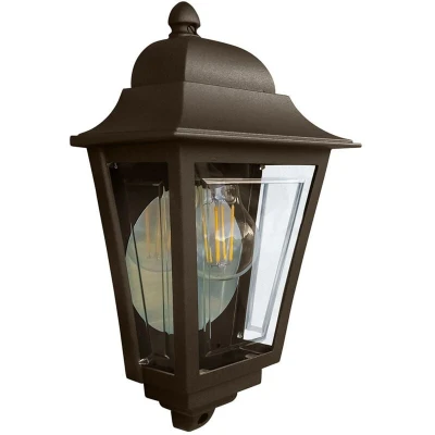 Image of Deco Lane 1 Light Half Outdoor Wall Lantern Bronze IP44
