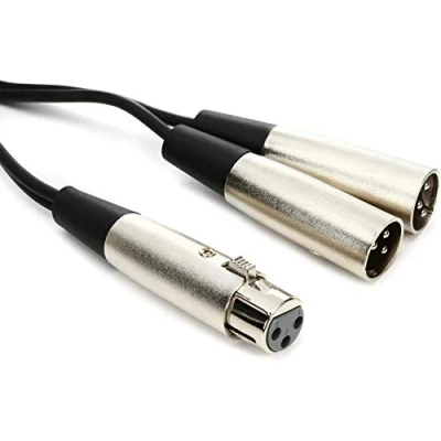 Image of HosaTech XVM 101M 1ft Right Angle 3.5mm TRS to XLR3M Microphone Cable