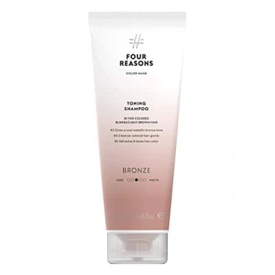 Image of FOUR REASONS Color Mask Shampoo Sulfate Free Toning for Blonde and Light Brown Hair Depositing Shampoo, VEGAN, 8.5 oz (Bronze)