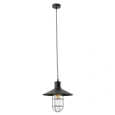 Image of Marina 1 Light Ceiling Pendant Black, Glass, E27