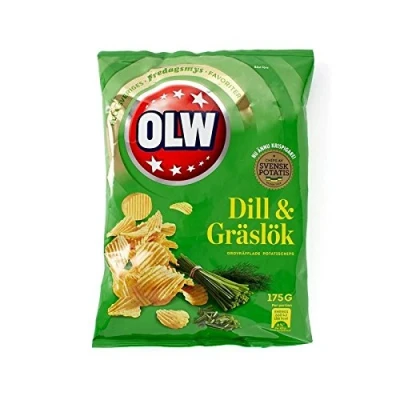 Image of Olw Dill &amp; Graslok Chives Crisps 175g (Pack of 2)