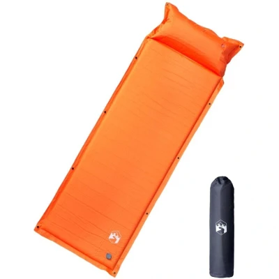 Image of vidaXL Self Inflating Camping Mattress with Pillow 1 Person Orange