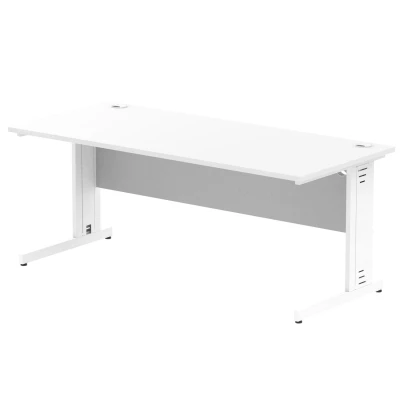 Image of Impulse 1800/800 Rectangle White Cable Managed Leg Desk MI002274
