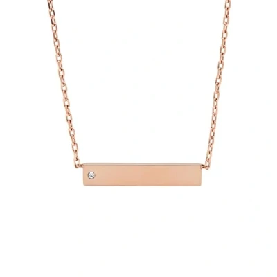 Image of Fossil Necklace for Women , 40.6 cm Length, 5.1 Extension Rose Gold Stainless Steel Necklace, JOF00435791