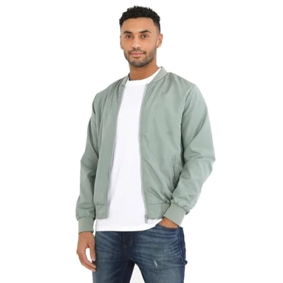Image of Brave Soul Mens Bomber Jacket Green Size Medium