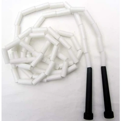 Image of KIDS TEENS WHITE SKIPPING Rope Jump ROPE, BEADED Speed 7ft Boxing Fitness Fitness,