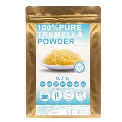 Image of Plant Gift 100% Pure Tremella Powder 银耳粉 Natural Flour, Great Flavor for Drinks, Smoothie, Yogurt, Baking, cookies, cakes and Beverages, Non GMO Powder, No Filler, additives 100G/3.25oz