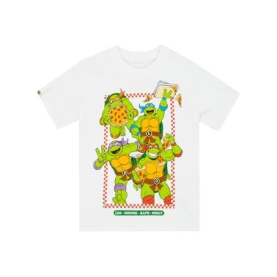 Image of Teenage Mutant Ninja Turtles T Shirt Leonardo, Donatello, Raphael, and Michelangelo Boys Tshirt TMNT Clothes Kids White 7 8 Years