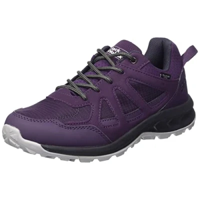 Image of Jack Wolfskin Women&#039;s Woodland 2 Texapore Low W Walking Shoe, Purple/Phantom, 7 UK
