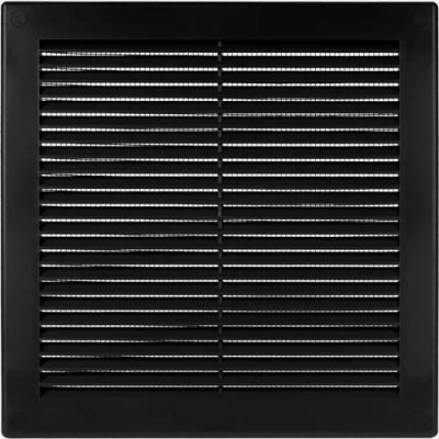 Image of Vent Systems 250 x mm / 10&#039;&#039; Inch Black Soffit Cover Flat Square Air Louver Grille Built in Insect Screen HVAC Vents for Bathroom, Home Office, Kitchen