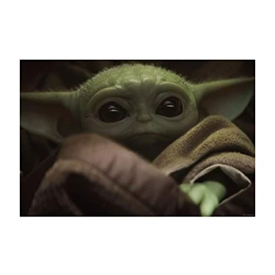 Image of Komar Star Wars Wall Picture Mandalorian The Child Cute Face Decoration, Poster, Art Print Size 70 x 50 cm WB SW 005 70x50, Colourful