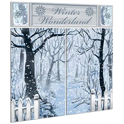 Image of amscan 670699 Snowy Winter Wonderland Scene Setter(5 Piece) 1 Pack