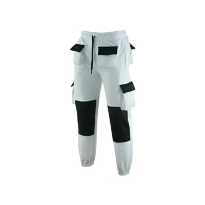 Image of MS9 Mens Fleece Painters Decorators Combat Cargo Work Trousers Joggers White