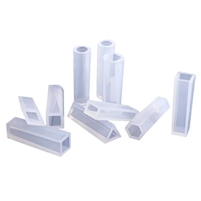 Image of 10 Pcs/Set DIY Jewely Cylinders Stripe Silicone Mold, Multifunctional Resin Pendant Making Mould Transparent Handcraft Jewelry Gifts