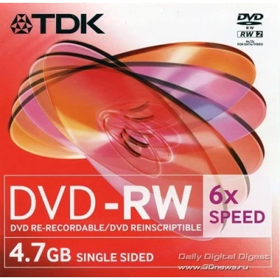 Image of TDK DVD RW 4.7GB 2 6x Jewel Case (Single)