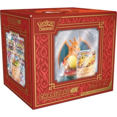 Image of Pokémon TCG: Charizard ex Super Premium Collection (3 Foil Promo Cards, 1 Card Display Figure &amp; 10 Booster Packs)
