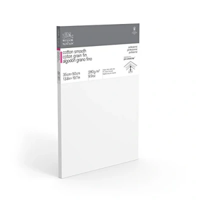 Image of Winsor &amp; Newton 6205026 Professional Stretcher Frame Fine Grain Canvas with 280 g/m² 100% Cotton Triple Primed for Watercolour, Oil Paints, Acrylic Paints 35 x 50 cm