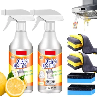 Image of Kitchen Foam Cleaner Spray, Powerful Cleaner, Heavy Duty Foaming Degreaser and Multifunctional 60ml (2 PCS)