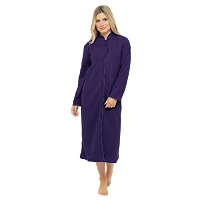 Image of Undercover Ladies Zipped Soft Fleece Dressing Gown 4045 Purple 22 24