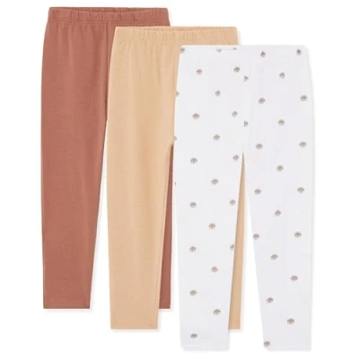 Image of Bramble &amp; Bear Unisex Baby (3 pack) Soft Leggings, Assorted Brown, 3 6 Months UK