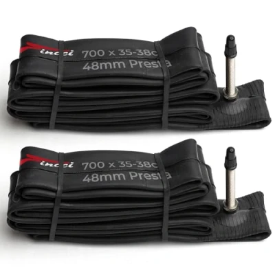 Image of Fincci Pair 700 x 32c 35c 38c 48mm Presta Valve Inner Tubes for Cycle Race Road Hybrid Touring Bicycle Bike (Pack of 2)