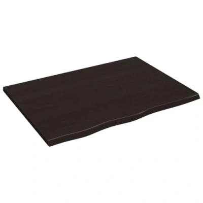 Image of vidaXL Wall Shelf Dark Grey, Solid Oak Wood, Rustic Style, Versatile Applications, Handmade with Live Edge, 80x60x2 cm