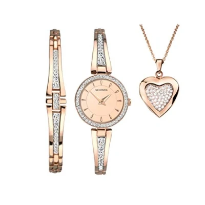 Image of SEKONDA Womens Analogue Classic Quartz Watch with Rose Gold Strap 2533G.89