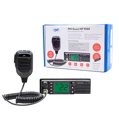 Image of CB Radio PNI Escort HP 9500 multistandard, ASQ, VOX, Scan, 4W, AM FM, 12V / 24V power supply, lighter plug included