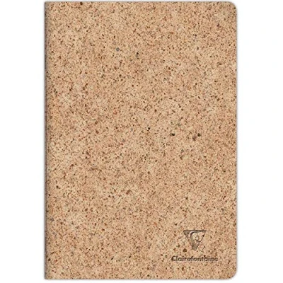 Image of Clairefontaine 83523C A Stitched Sewn Notebook Cover Paper made from Cocoa Shells A4 21x29.7 cm 96 Lined Pages 90g Ivory With Flap Jeans&amp;Cocoa Collection