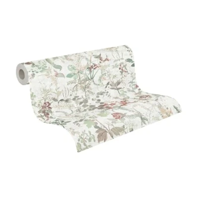 Image of A.S. Création The Bos 388252 Non Woven Wallpaper Country House 10.05 m x 0.53 Made in Germany White Green