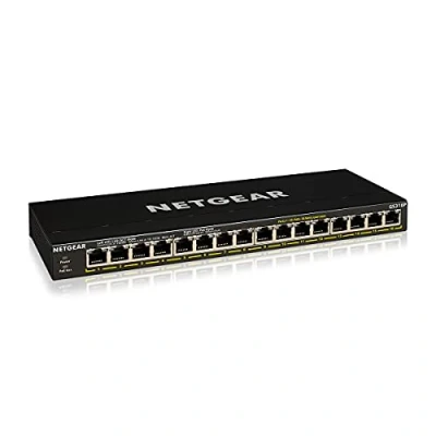Image of NETGEAR PoE Switch 16 Port Gigabit Ethernet Unmanaged Network (GS316P) with x PoE+ @ 115W, Desktop or Wall Mount
