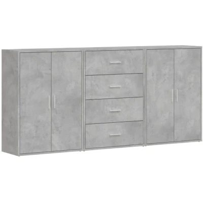 Image of vidaXL Sideboards 3 pcs Concrete Grey 60x31x84 cm Engineered Wood