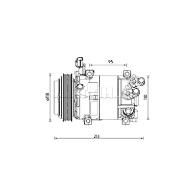 Image of 977014P002 AC Compressor MAHLE ORIGINAL ACP 1468 000P 5VS09ic 12V PAG 46 YF R1234yf, R134a HYUNDAI: i20 I Hatchback