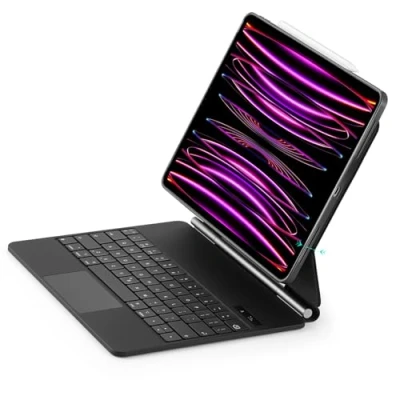 Image of ESR iPad Pro 12.9 Case with Keyboard, Easy Set Magnetic Stand, Portrait/Raised Modes for (2022/2021/2020/2018), Removable Protective Case, Rebound 360 Series, Black