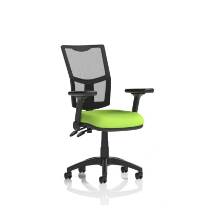 Image of Eclipse Plus II Operator Chair Mesh Back Seat Green Adjustable Arms