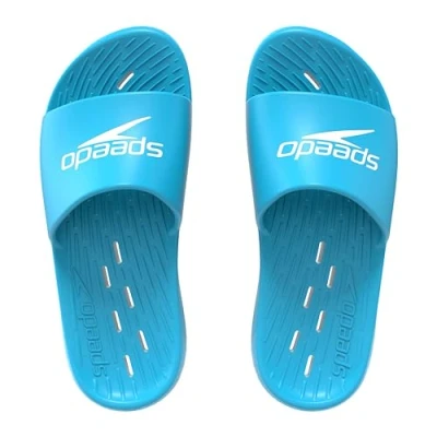 Image of Speedo Junior Slides Pool Sliders Kids Footwear, Blue, 2 UK