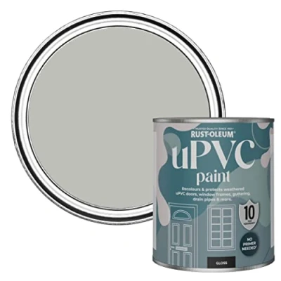 Image of Rust Oleum Grey uPVC Door and Window Paint In Gloss Finish Flint 750ml