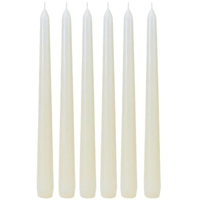 Image of Tapered Candles, Taper Table Candlestick Candles in a Set of 6 White, Pack 6, Size: Height x Diameter Approx. 25 2 cm.