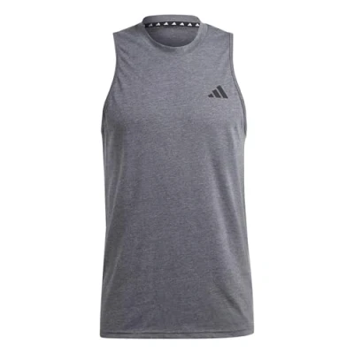 Image of adidas Performance Train Essentials Feelready Top, Men&#039;s, Size: XL, Dark grey heather/white/black