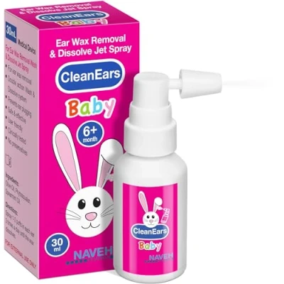 Image of NAVEH PHARMA® CleanEars Baby Fast Acting Ear Wax Removal Drops Breaks Down &amp; Dissolves in Just 1 Treatment Clinically Proven to Be 37% More Effective All Natural, Gentle Safe 30 ML
