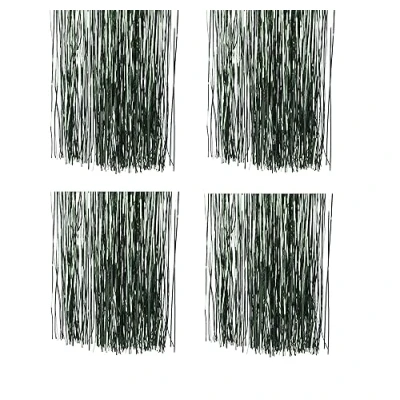 Image of Shop4allsorts Set Of 4 Pine Green Lametta Foil Tinsel Garland Strand Christmas Tree Decor 50cm x 40cm