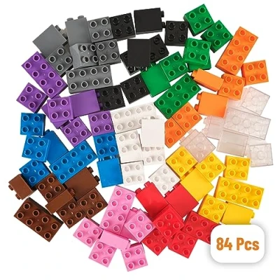 Image of Strictly Briks Toy Building Block Big Set Large Blocks for Kid, 12 Rainbow Colors, 84 Pc