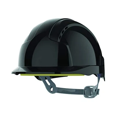 Image of JSP EVOLite Lightweight ABS Safety Helmet Slip Ratchet Black Vented (AJB160 001 100)