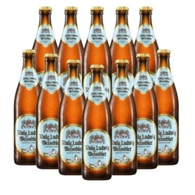 Image of Konig Ludwig Weiss Alkoholfrei German Wheat Beer 500ml Bottles 0.5% ABV (12 Multipack)