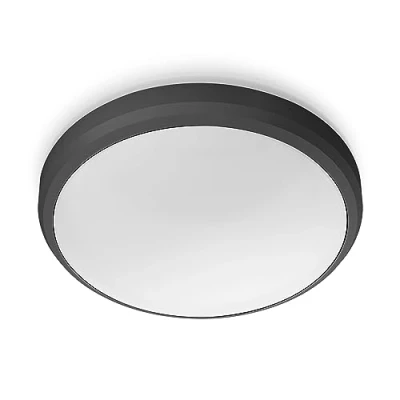 Image of PHILIPS LED Doris Outdoor Ceiling Light 6W [Cool White Black] Water Resistant IP54, for Garden, Patio and Terrace Lighting.